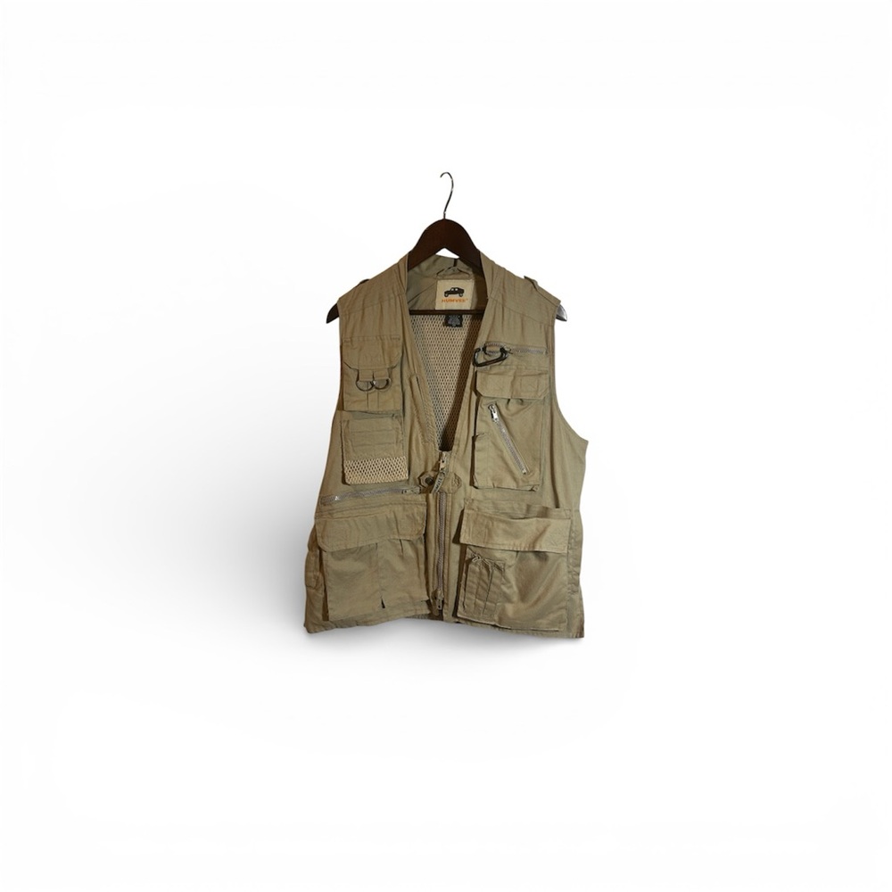HumVee Men's Beige Outdoor Utility Vest XS